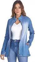Jaqueta Jeans HNO Jeans Blazer Gola Padre Azul
