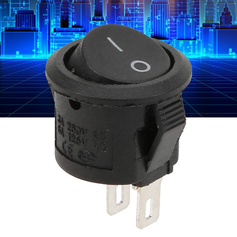 Interruttori a Bilanciere, Confezione da 20 Interruttori Automatici Interruttori a Levetta Rotondi 2 Pin 2 Posizioni KCD11 Controlli Industriali Interruttori a Bilanciere per