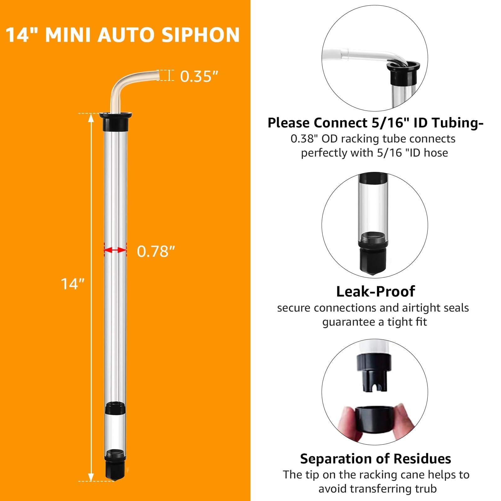 Sifón automático de 3/8 pulgadas para botella de cerveza, sifón de vino, sifón regular, mini bomba de transferencia para jarras de galón, vino, cerveza, hidromiel o kombucha con manguera de