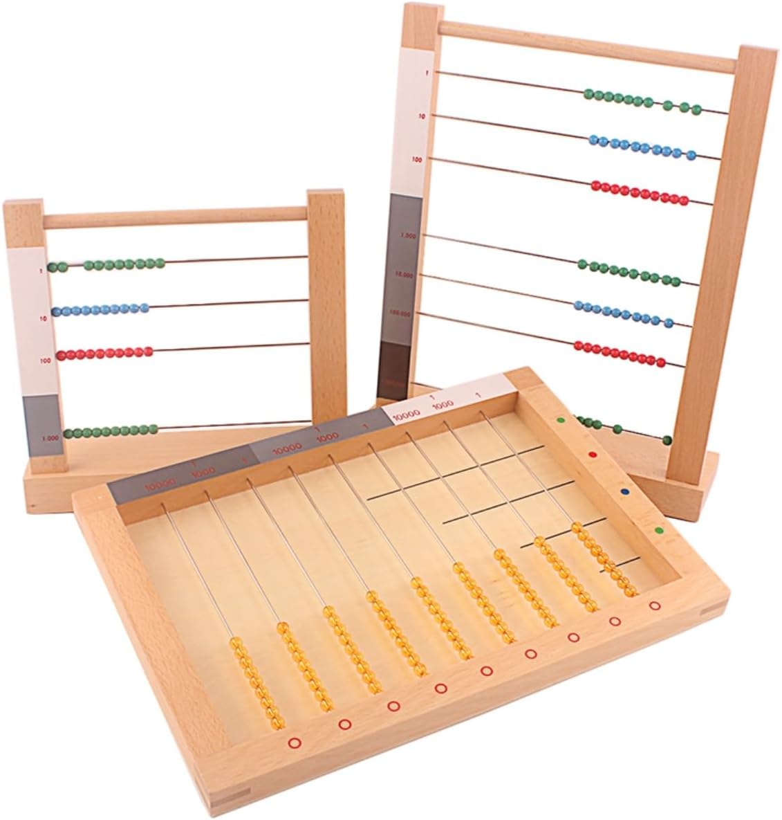Montessori Wood Calculation Frame Toys Flat Bead Frame for Multiplication Exercises Baby Beads Math Educational Toy Math Learn Operational Teaching Aids (5)