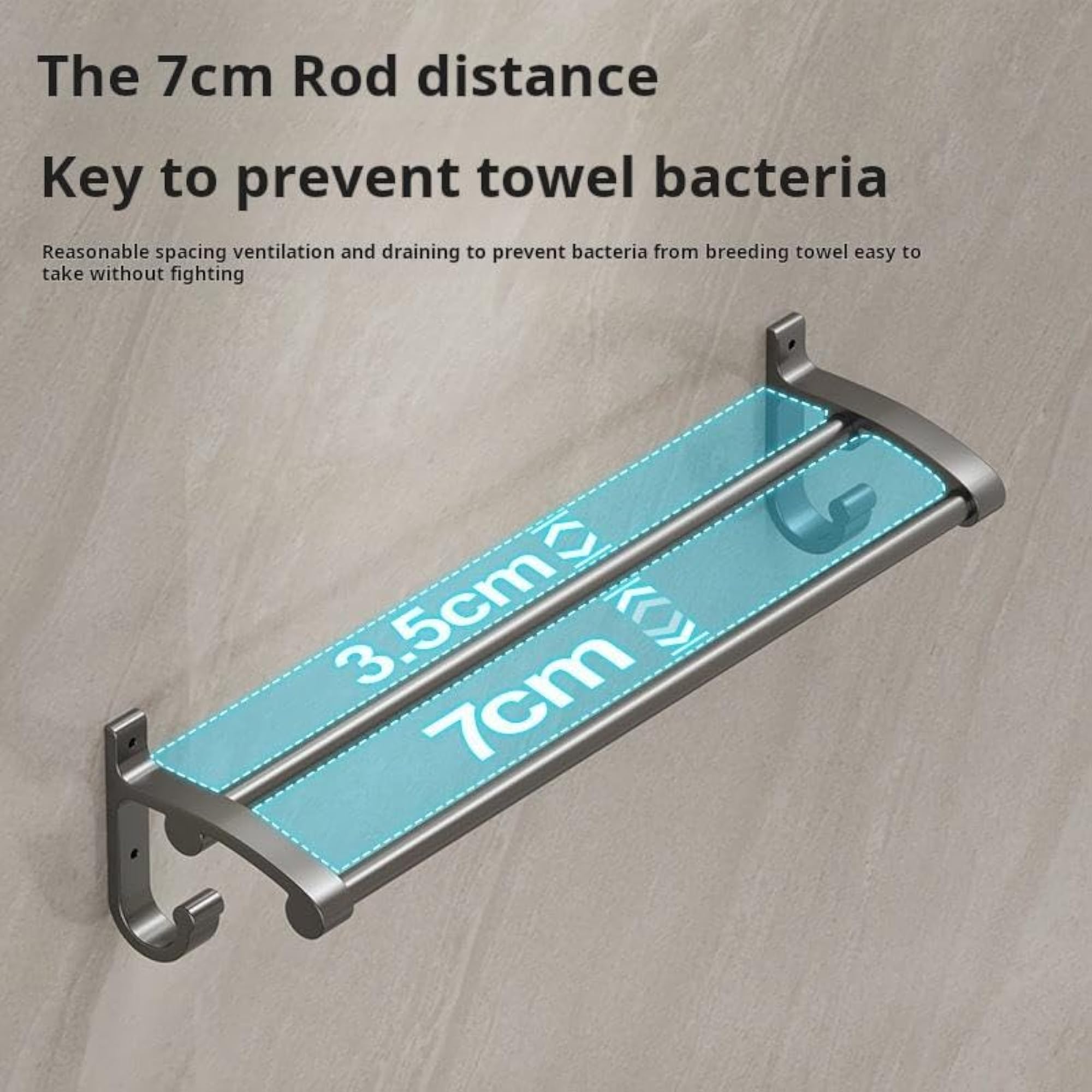 Black Towel Holder 24 Inch Double Rod Towel Rack