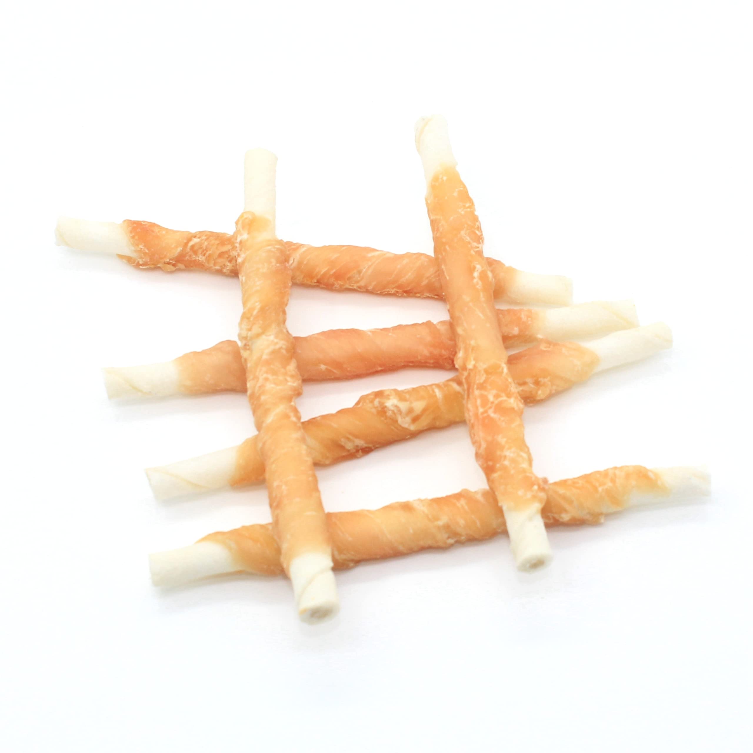 DOGCHEWZ™ Premium Chicken Wrapped Rawhide Twists for Dogs - Size 1 LB Bag (45-50 Pieces) - All Natural Human Grade Dog Chew - No Artificial Flavors or Preservatives, Whole Dehydrated Chicken