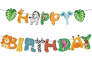 Safari Jungle Birthday Banner: Wild 1st Birthday Decorations