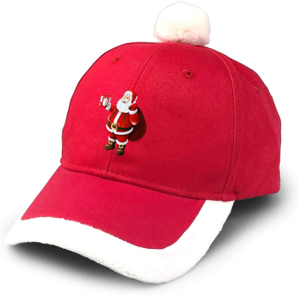 YEGFTSN Merry Christmas Santa Claus Christmas Baseball Cap,Fashionable Santa Hat Red/White | Christmas Accessory
