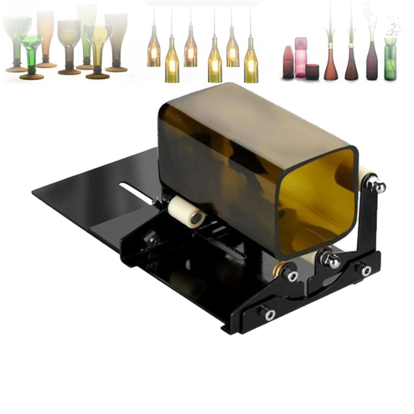 KJZQXYX Wine Bottles Cutter Tool, Square & Round Bottle Cutting Machine, with Accessories Tool Kit, for Home Bar Decorationr Creative Lamp/Candle/Planter