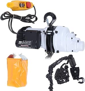 VPABES 1T Electric Chain Hoist, Single Phase 2200Lbs 10ft Lift Height with Electrical Hook, Double Chain with Pendant Control for Logistics, Factories and Agriculture, Lifting Hoist 110V 1.5KW