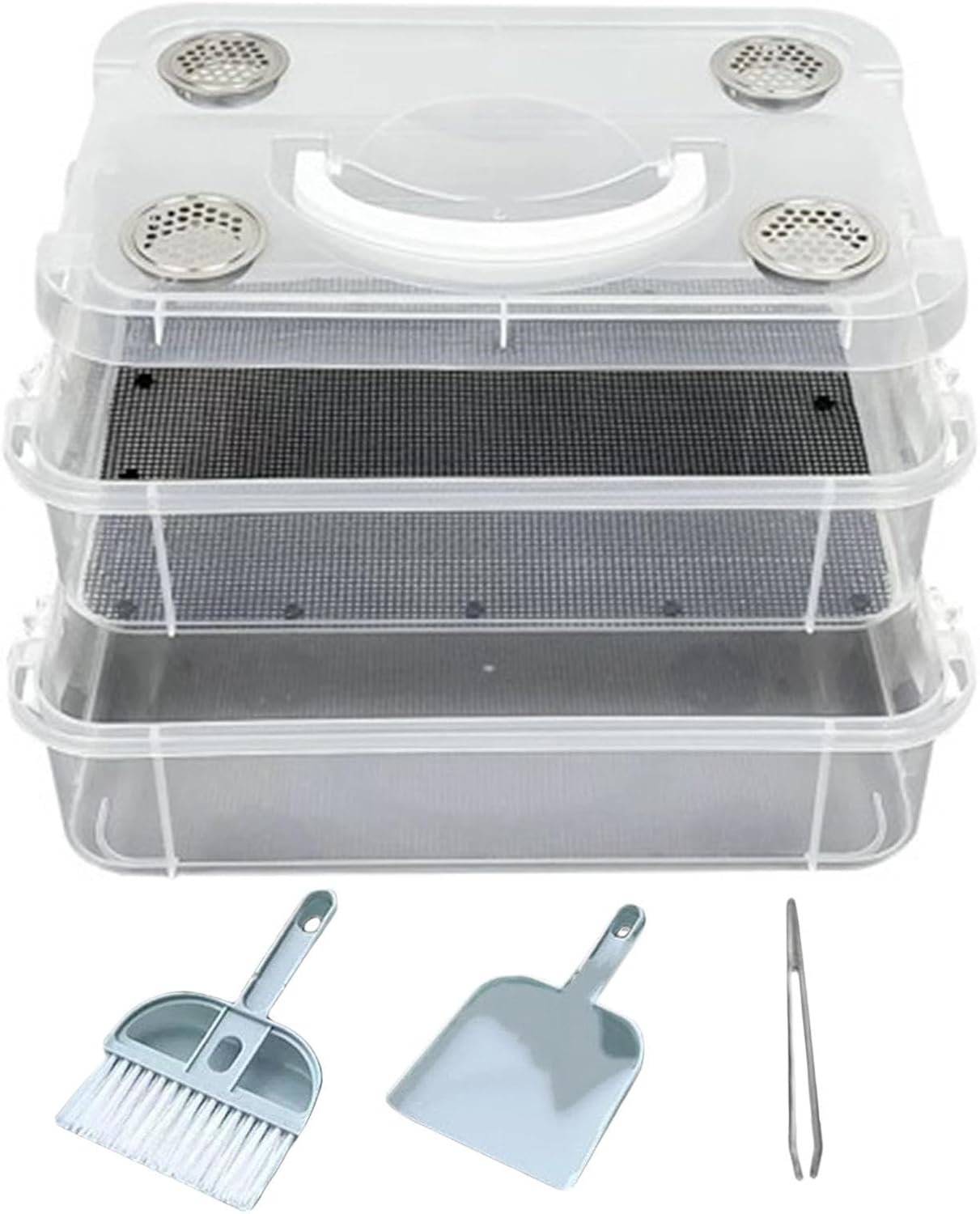 Mealworm Breeding Kit Transparent Double-Layer Habitat Container