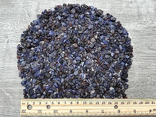 Image of GAF TREASURES 2 oz Lot Natural Semi Tumbled Gemstone Chips, Crushed Mini Crystals, Undrilled Crystal Chips (Sapphire)
