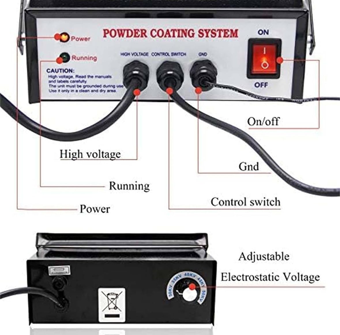 Kit di verniciatura a polvere elettrostatica con interruttore a pedale per una finitura superficiale efficiente e professionale
