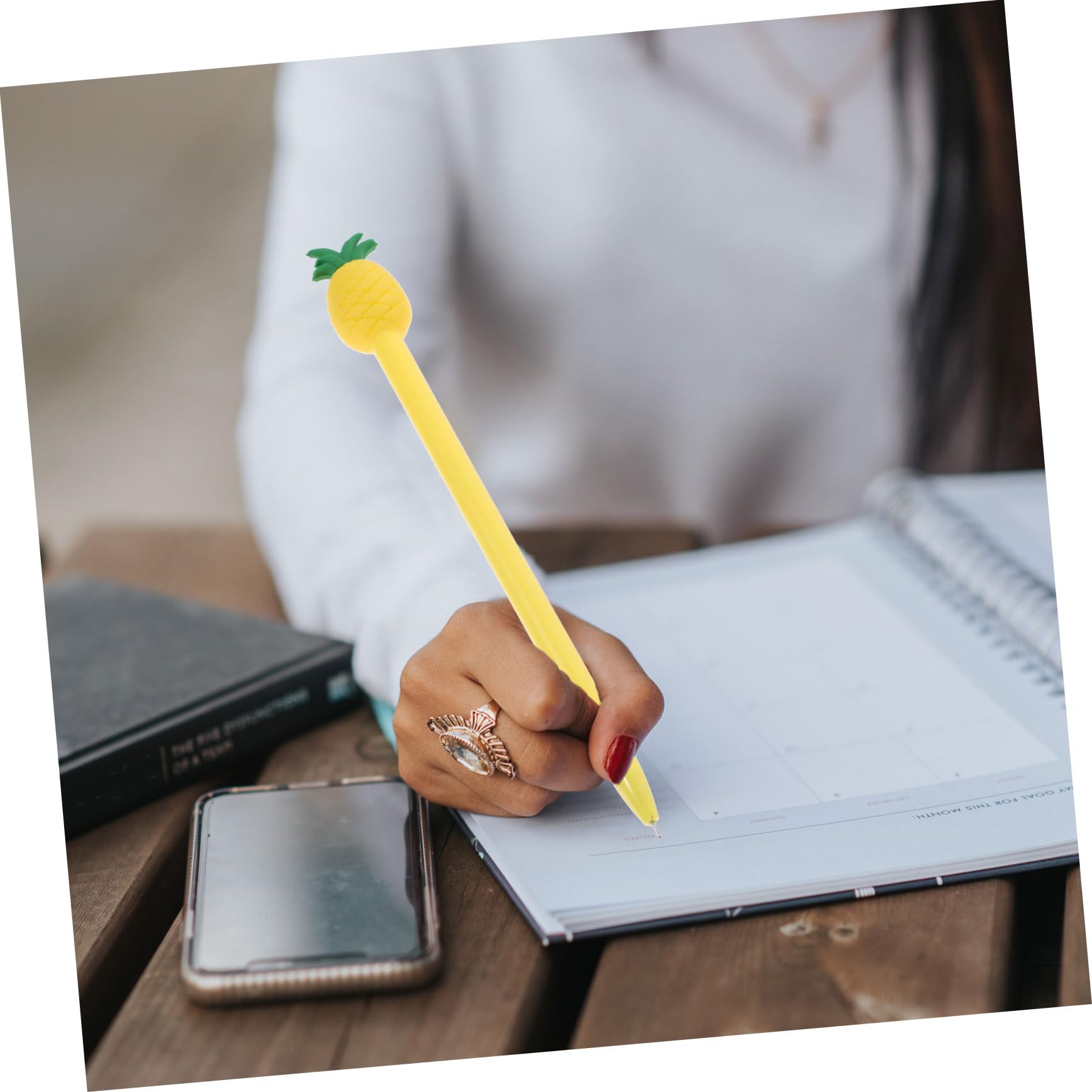 2 Set Di Penne A Sfera Con Design Di Ananas Penne Da Ufficio Strumenti Di Scrittura Per Studenti Forniture Scolastiche Set Di Cancelleria 12 Pezzi * 2