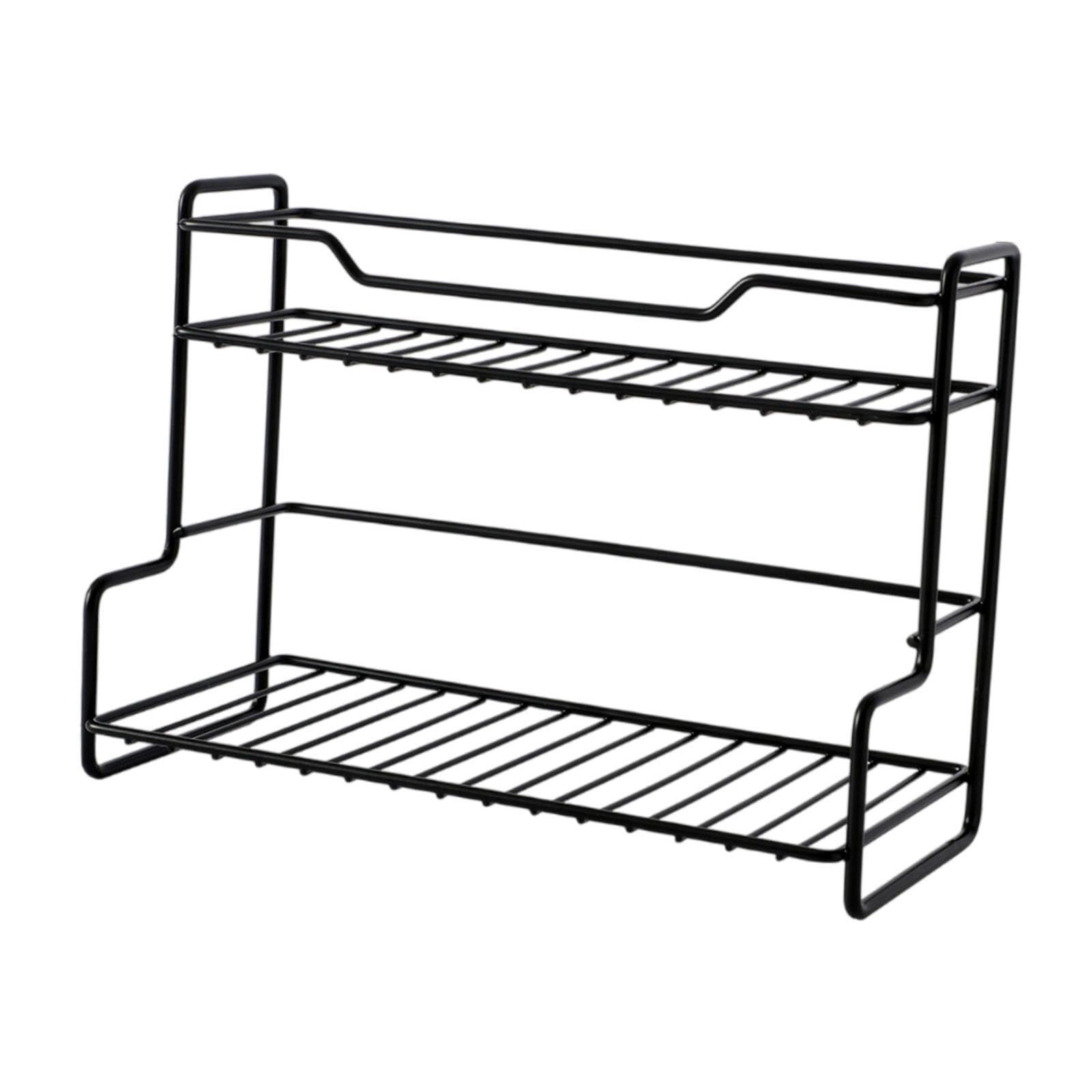 ALCXAZS Home Kitchen Storage Rack 2 Tier Stainless , Black , 27.5x13x20cm