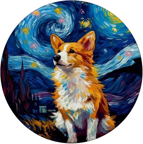 Miniatura 3 de Perro galés Corgi Noche estrellada Van Gogh Corgi galés PopSockets PopGrip intercambiables