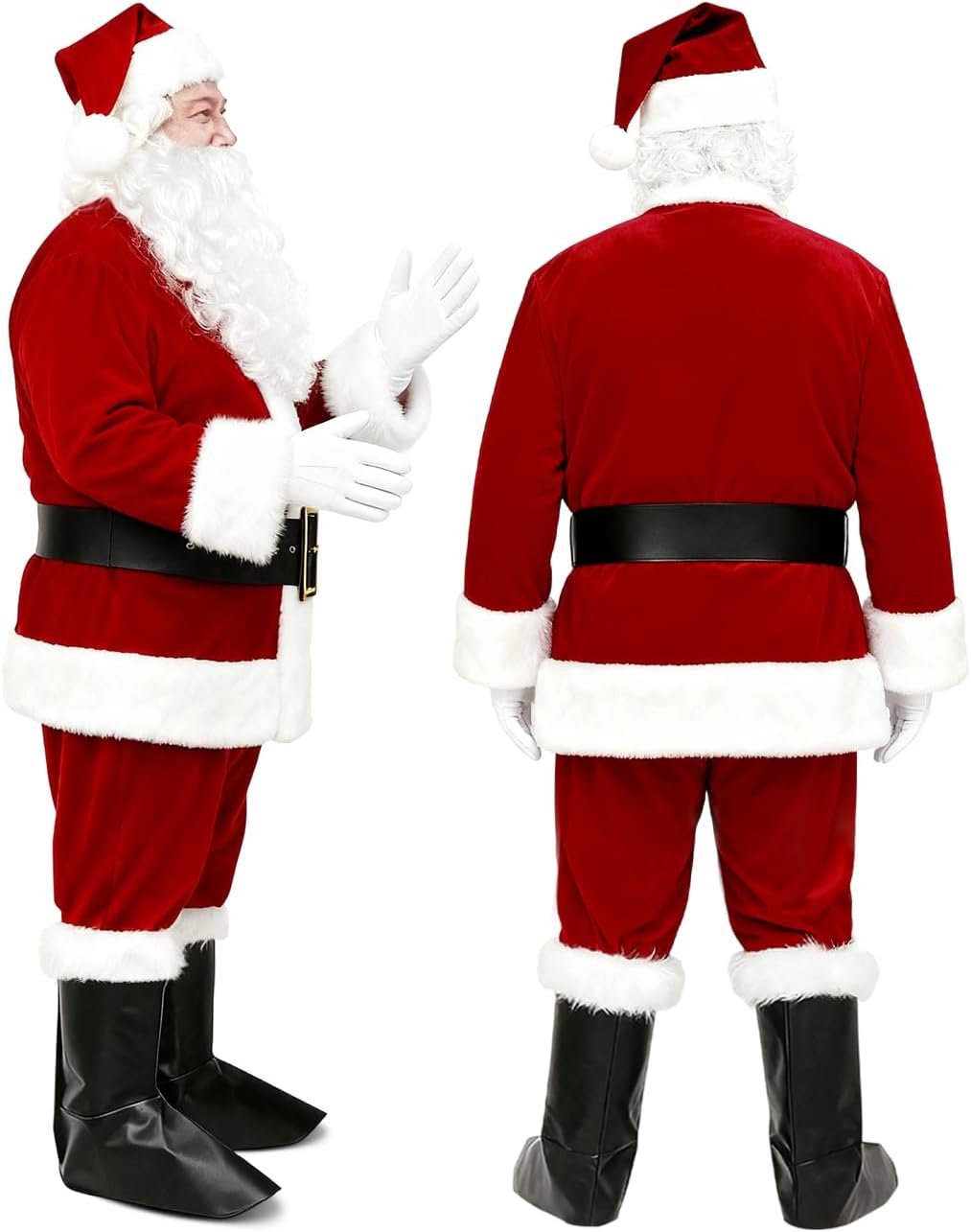 Santa Claus Costume for Men,Santa Suit Adults Mens Professional Santa Costume Christmas Santa Outfit - Image 2