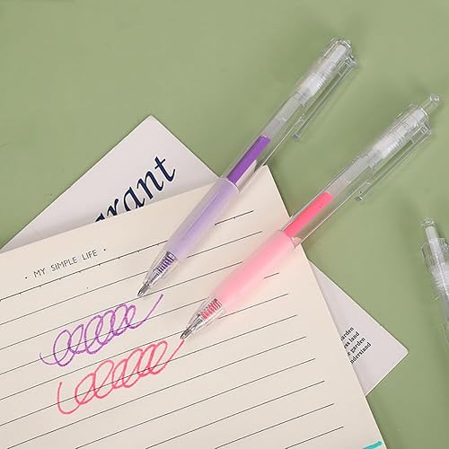 Miniatura 14 de Juego de 12 bolígrafos de tinta de gelatina brillante 3D, bolígrafos de gel de colores de 0.039 pulgadas, rotuladores de tinta de gel líquido, 12