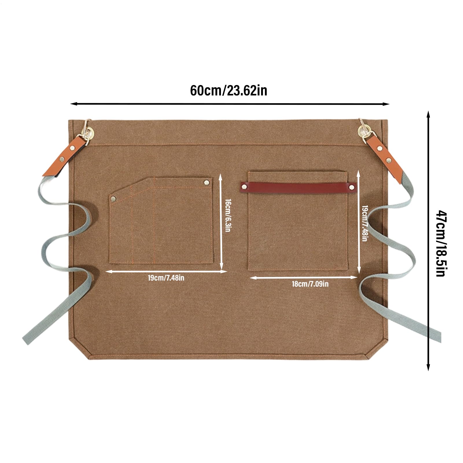 Tablier avec poches, ustensiles de travail et nettoyage pour service | Tablier de taille avec poches pour cuisine, maison, café, restaurant, appartement, maison de campagne, serveurs, serveuses