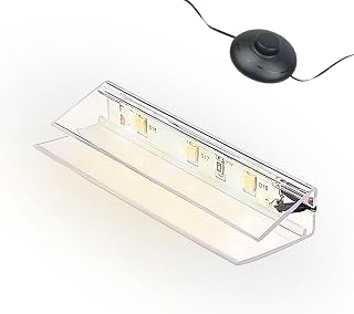 kalb | LED Glaskantenbeleuchtung Ambilux Clip transparent 3000K 5000K 1-10 Sets für Glasböden 4-10mm Fußschalter Glasbodenbeleuchtung erweiterbar um Dimmer/Controller Plug & Play (warmweiß, 1er Set)