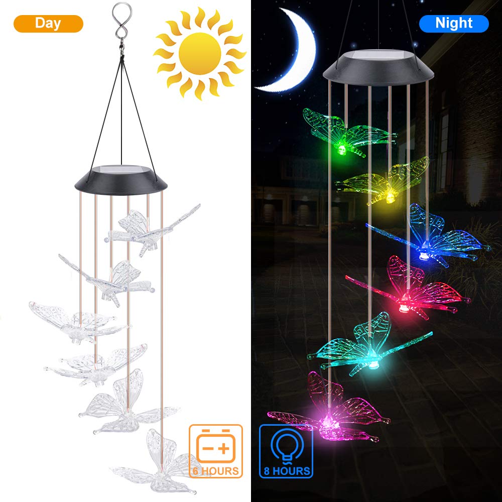 Lampes Solaires Suspendues à LED Couleur Changeante - Carillon éolien Solaire étanche - Décoration Jardin Extérieur