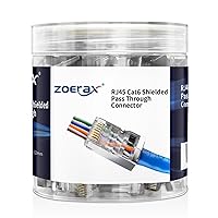 Vista 9 de Paquete de 100 Conectores de Paso RJ45 Cat6 Conectores Modulares RJ45 para Cable UTP Sólido o Trenzado