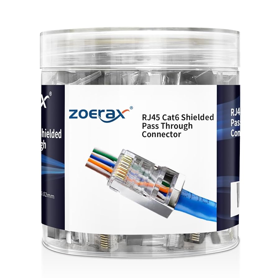 Amazon.com: ZOERAX 100-Pack RJ45 Cat6 Pass Through Connector