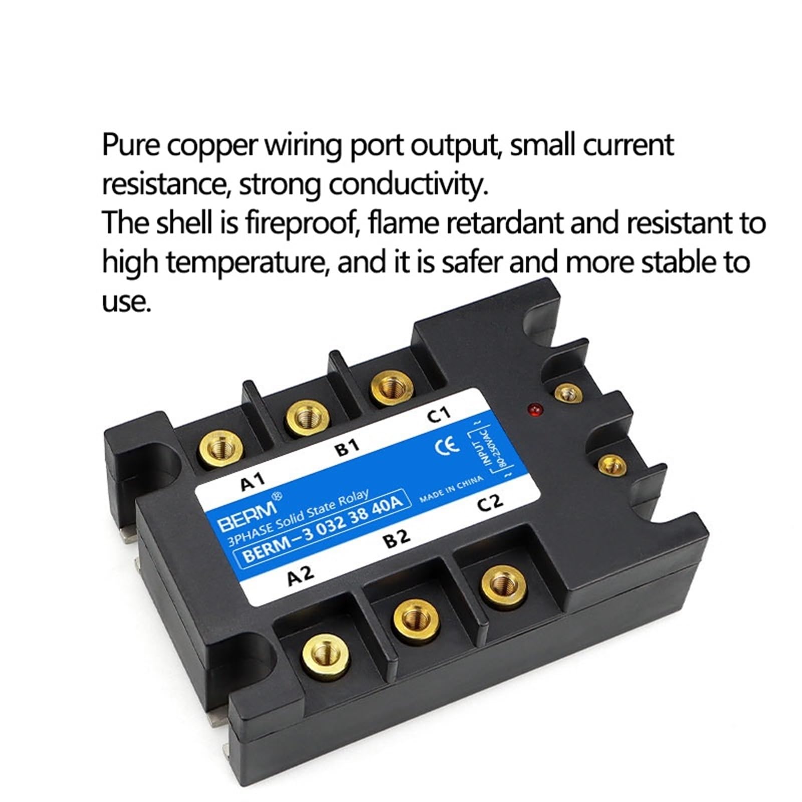 Relé Estático 3 Fases BRM3-80AA / 120AA - Control De Carga 24-480V (Certificación CE E ISO)