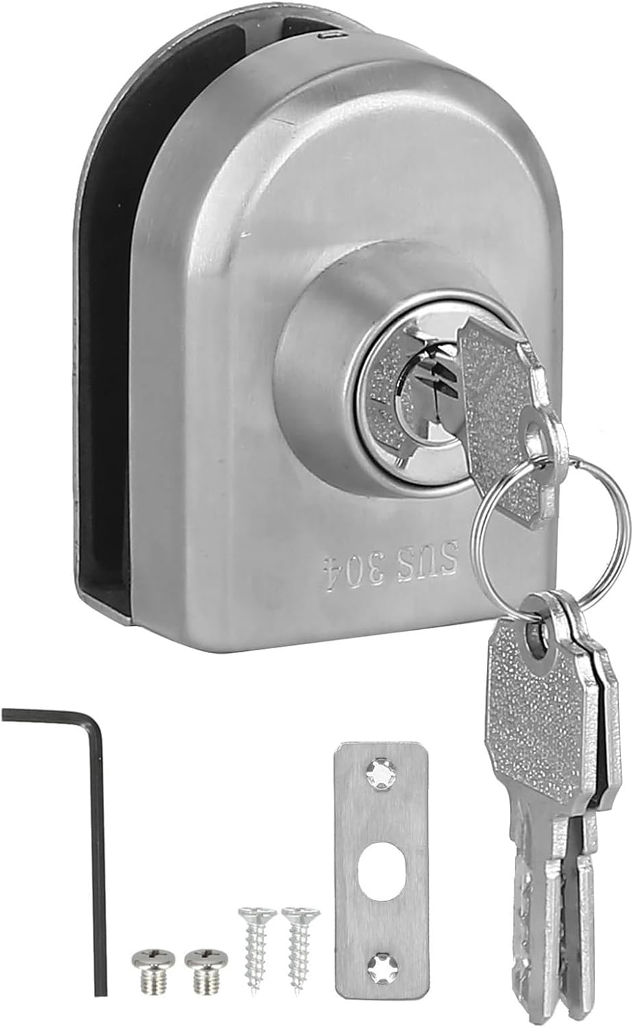 Push Sliding Gate Lock Stainless Steel Frameless Glass Door Locks for 10-12MM Door Thickness 1Pcs