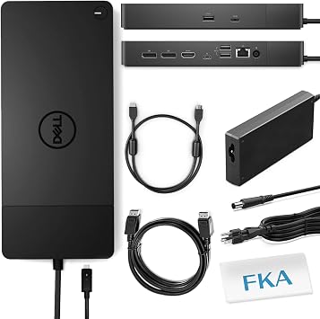 Dell WD19TBS Docking Station, Performance Dock WD19TBS with 180W Power Adapter + 130W Power Delivery + HDMI Cable + DisplayPort Cable