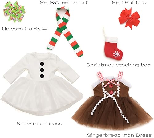 Miniatura 8 de sweet dolly Ropa de muñeca de Navidad de 18 pulgadas ropa de elfo de Navidad de 18 pulgadas disfraz de ayudante de Papá Noel para muñeca de 18