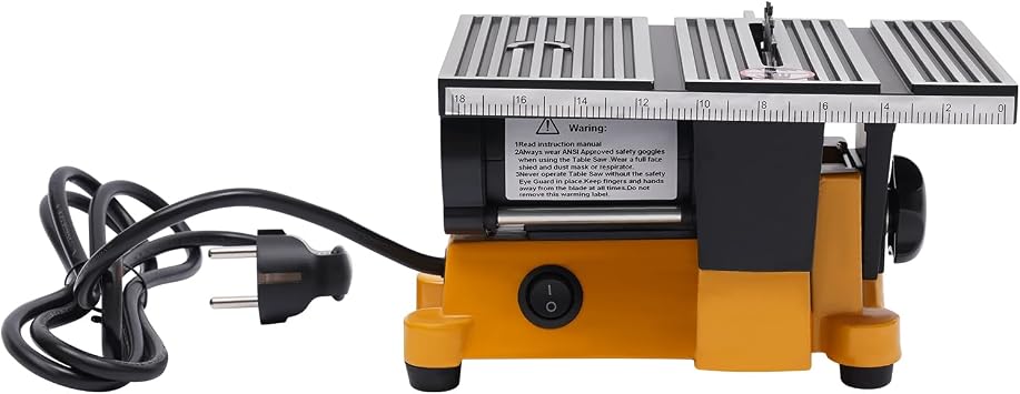 Mini Table Saw Cutting,Electric Table Saw with Three 4" Diameter Saw Blades,Cutting Tool Small Cutting Machine 4500RPM, 190x142x116mm,for Non-Metallic Materials and Non-Ferrous Materials Cutting