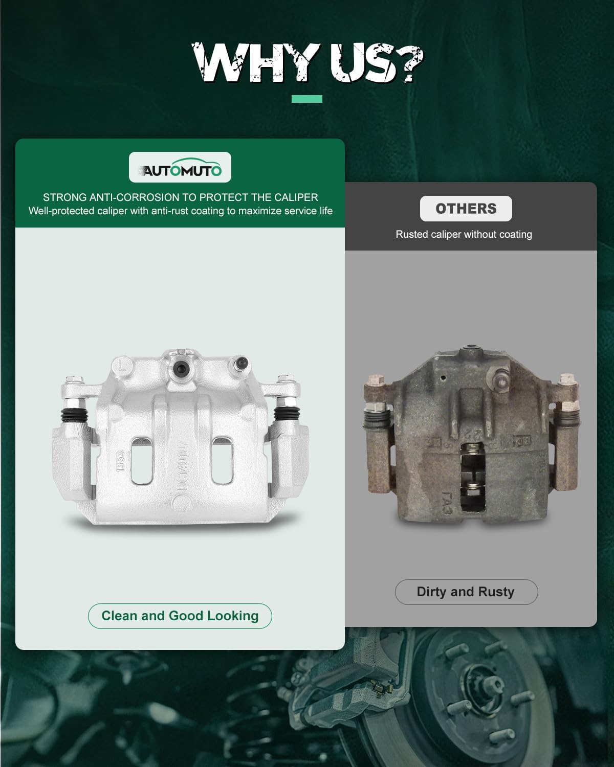 AUTOMUTO Front Left 18B5056 Disc Brake Caliper With Bracket For Chevrolet 2007-2009 2012-2015 For Pontiac 2007-2009 For Saturn 2008-2010 For Suzuki 2007-2009