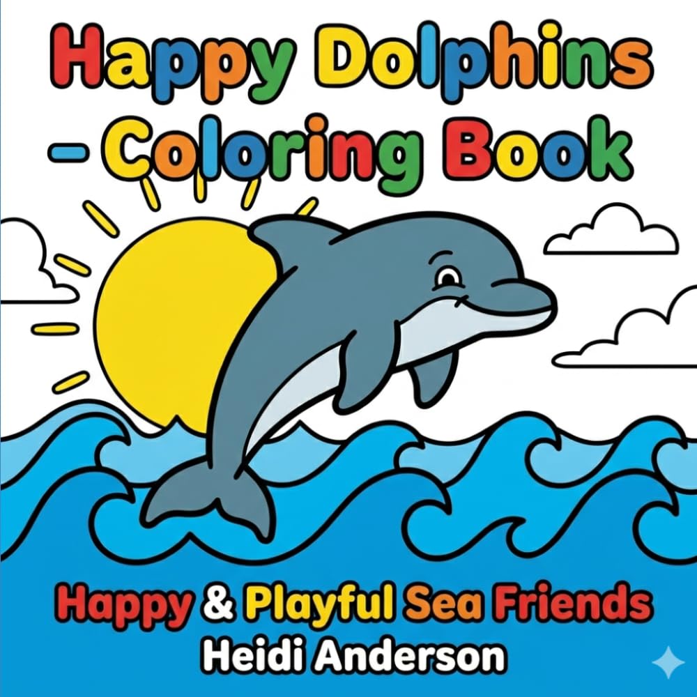 Happy Dolphins Coloring Book
