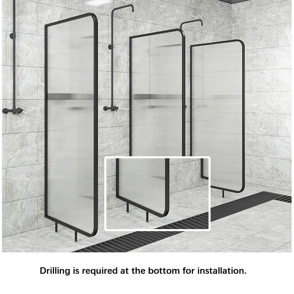 Separador de pared de cristal, pantalla de privacidad para aseo de hombre, separador de habitaciones para baños y espacios de estar, mejoras para el hogar, 60 x 180 cm