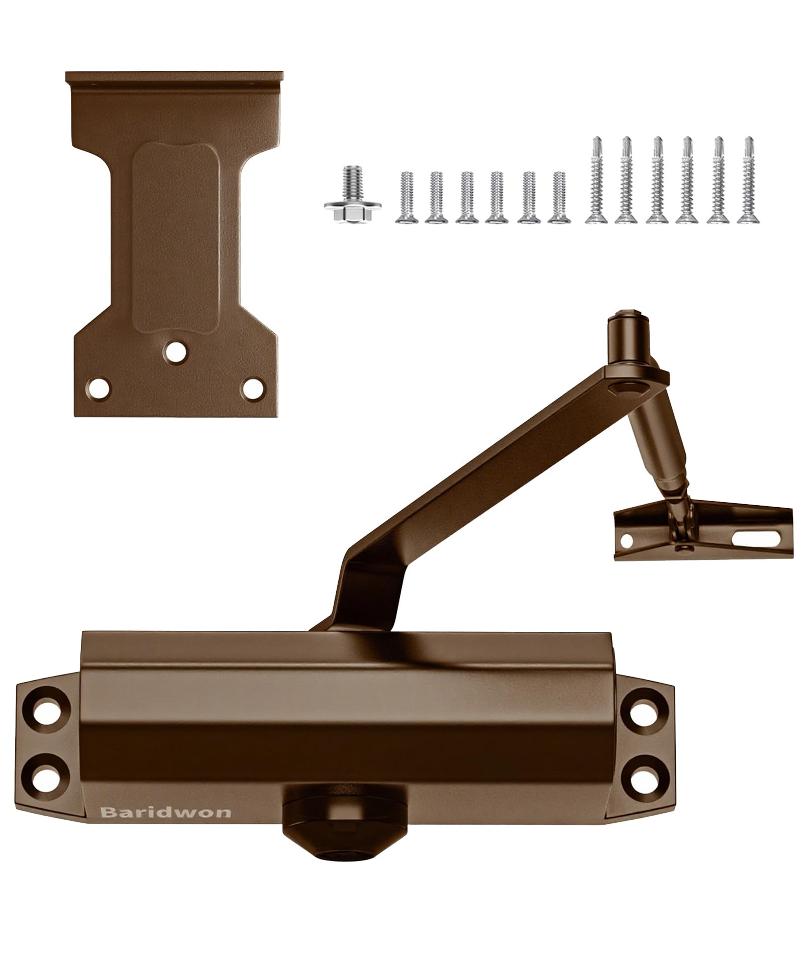Heavy Duty Door Closer with Hold Open, Hydraulic, Silver, Small — Amazon image 7