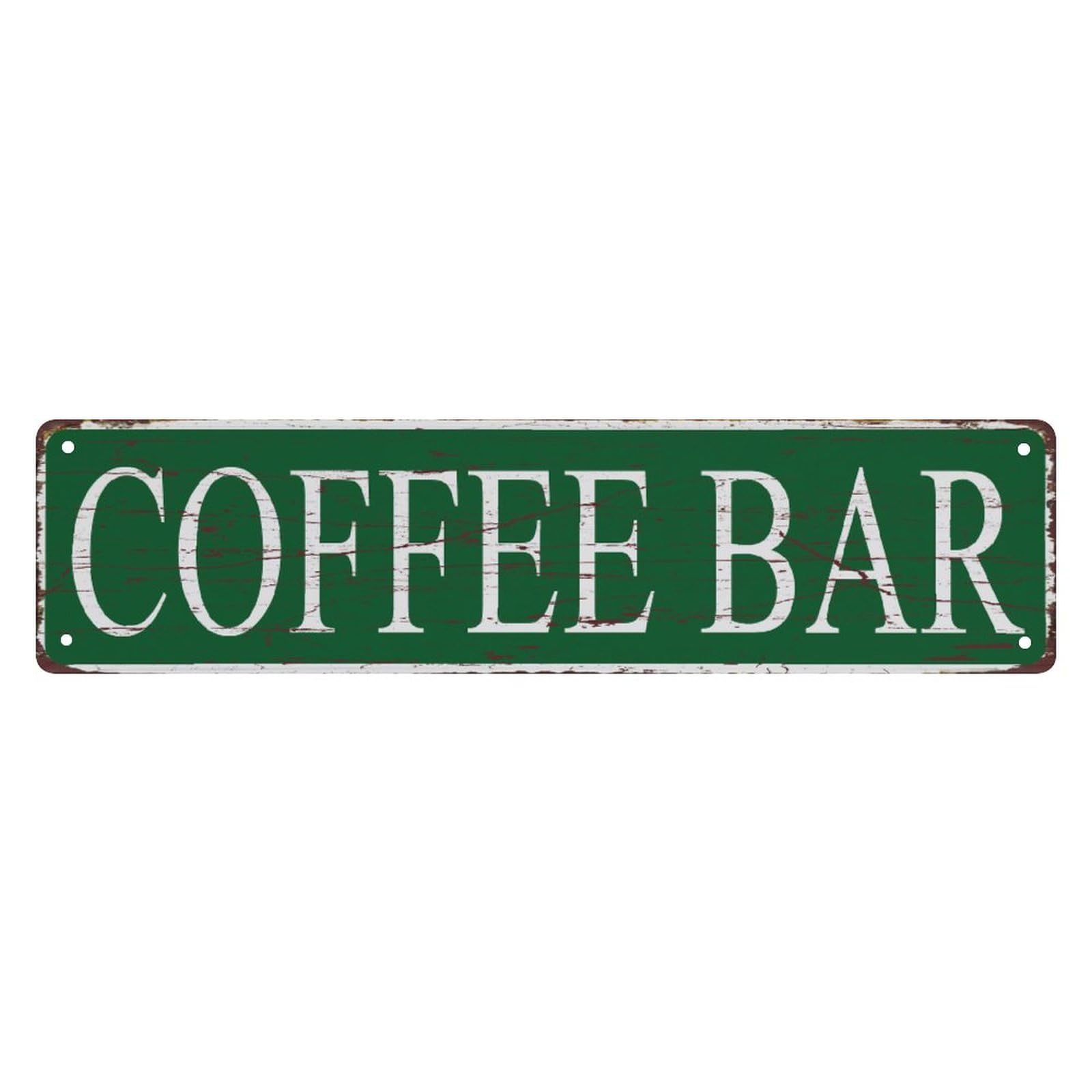 peiyeety Vintage Metal Tin Sign Decorative Wall Art For Home, Coffee Bar, Rustic Style, Coffee Bar Themed Street Sign, Durable Waterproof Rustproof, Easy To Mount, 4x16 Inch