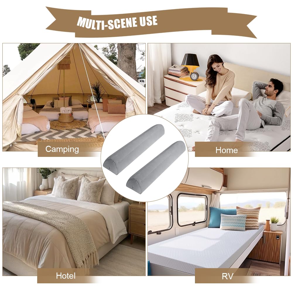 Lot de 2 barrières de lit gonflables - 130 cm - Protection anti-chute - Pour bébé et personnes âgées - Protection des bords de lit