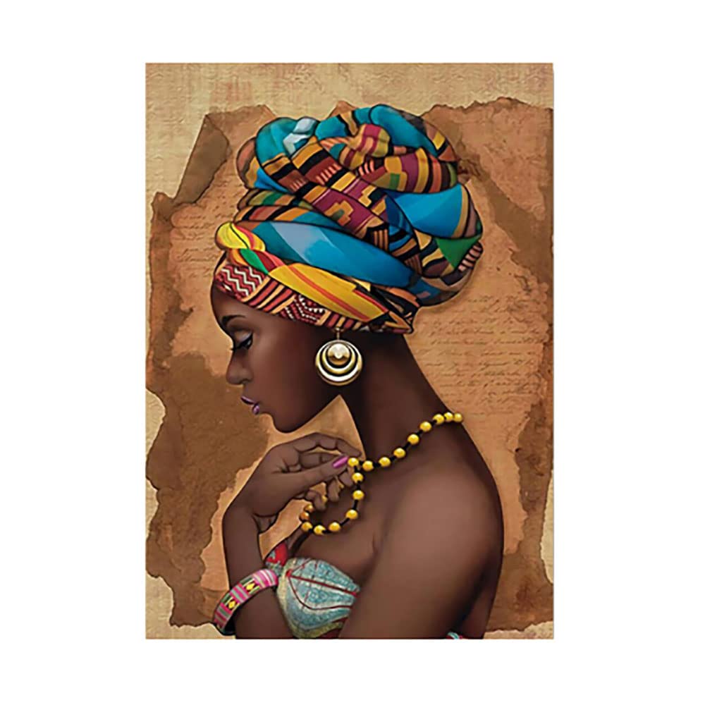 Toile peinture femmes africaines portrait abstrait affiche décoration murale salon 90x140