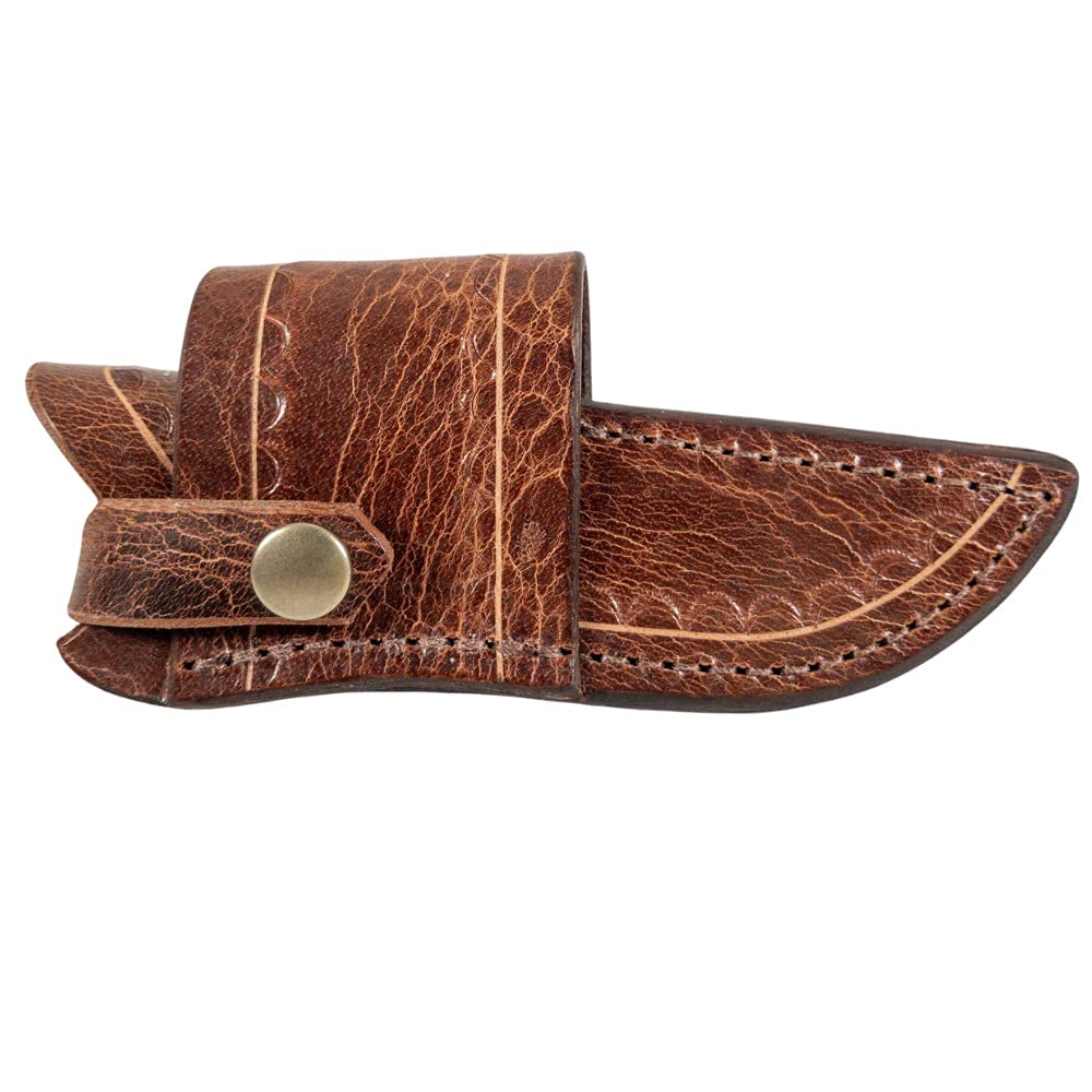 Custom Leather Knife Sheath for Buck 117, Fixed Blade Knife Holder, Cross Draw Knife Holster - Antique Brown