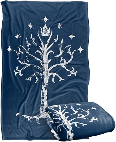 Manta de El Señor de los Anillos, 36 x 58 pulgadas, diseño de árbol de Gondor sedoso al tacto, súper suave