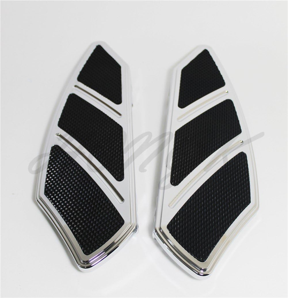 HONGK- Groove Rider Front FootBoard Floorboard Compatible with H-D Touring Softail 84-15 Chrome [B077FQ6WTB]