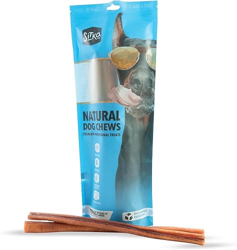 SITKA Farms Premium Bully Sticks XL 12 pulgadas Golosinas dentales de larga duración con alto contenido en proteínas para perros y cachorros