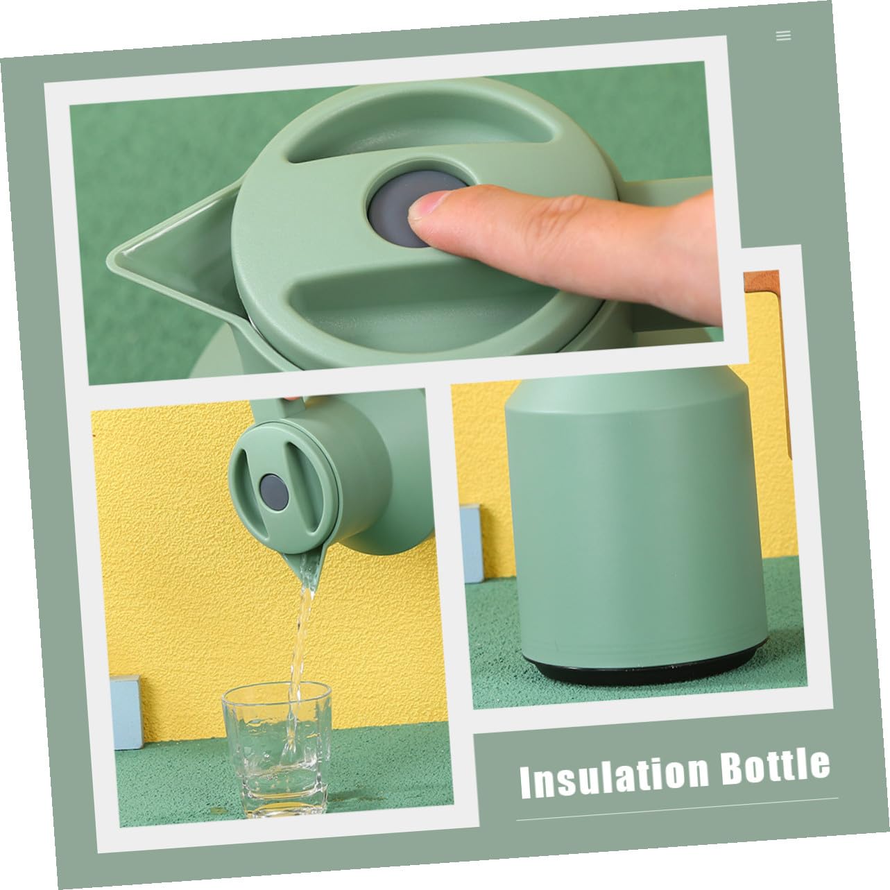 Botella Térmica Multiusos con Aislamiento Hermético Diseño Ergonómico con Mango de Madera para Agua Caliente el Hogar Portátil Dispensador Fácil de Usar