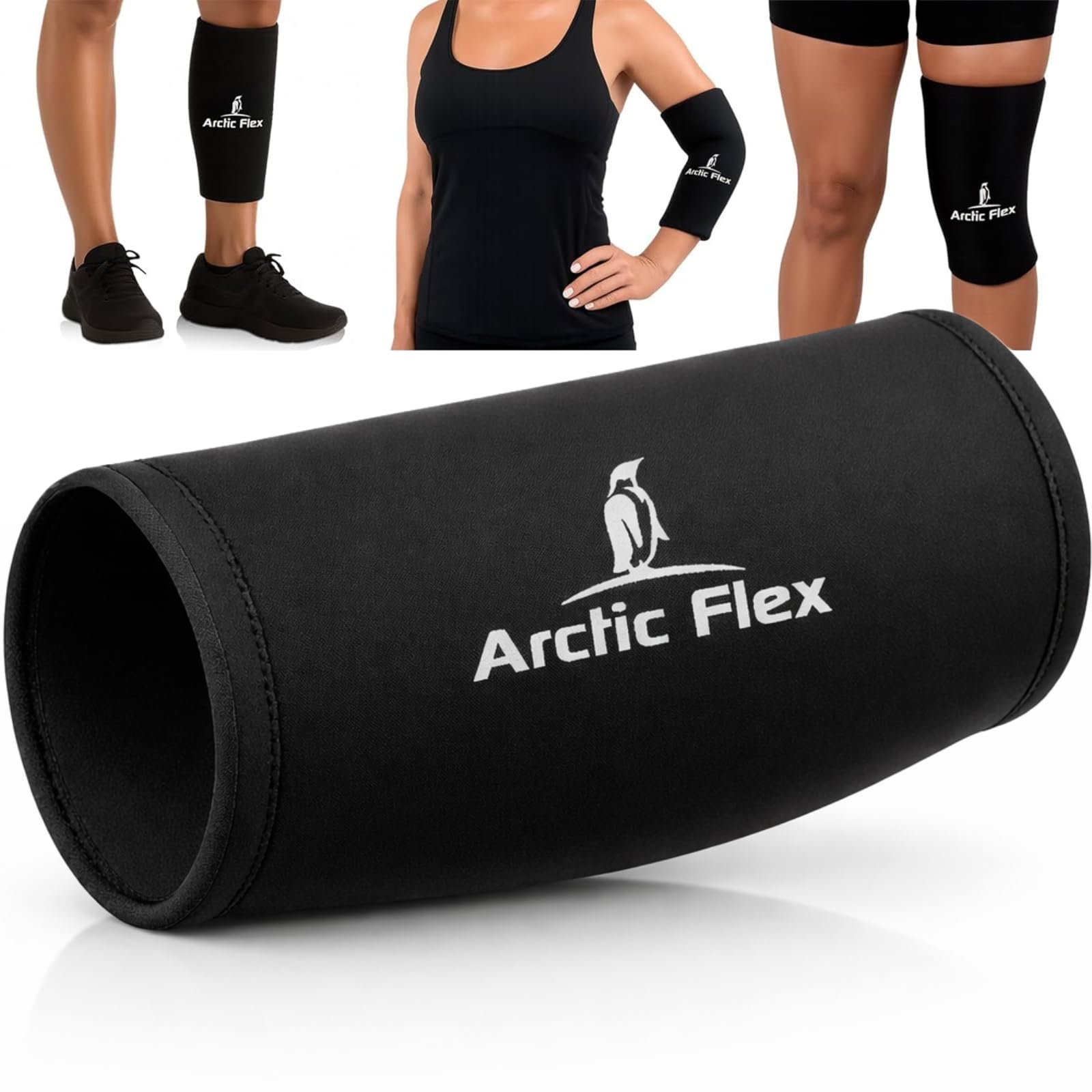 Arctic Flex Ice Sleeve for Knee, Elbow, Arm - Hot & Cold Freeze Pack Wrap for Tennis Pain Relief, Tendonitis - Gel Compression Brace for Injuries -