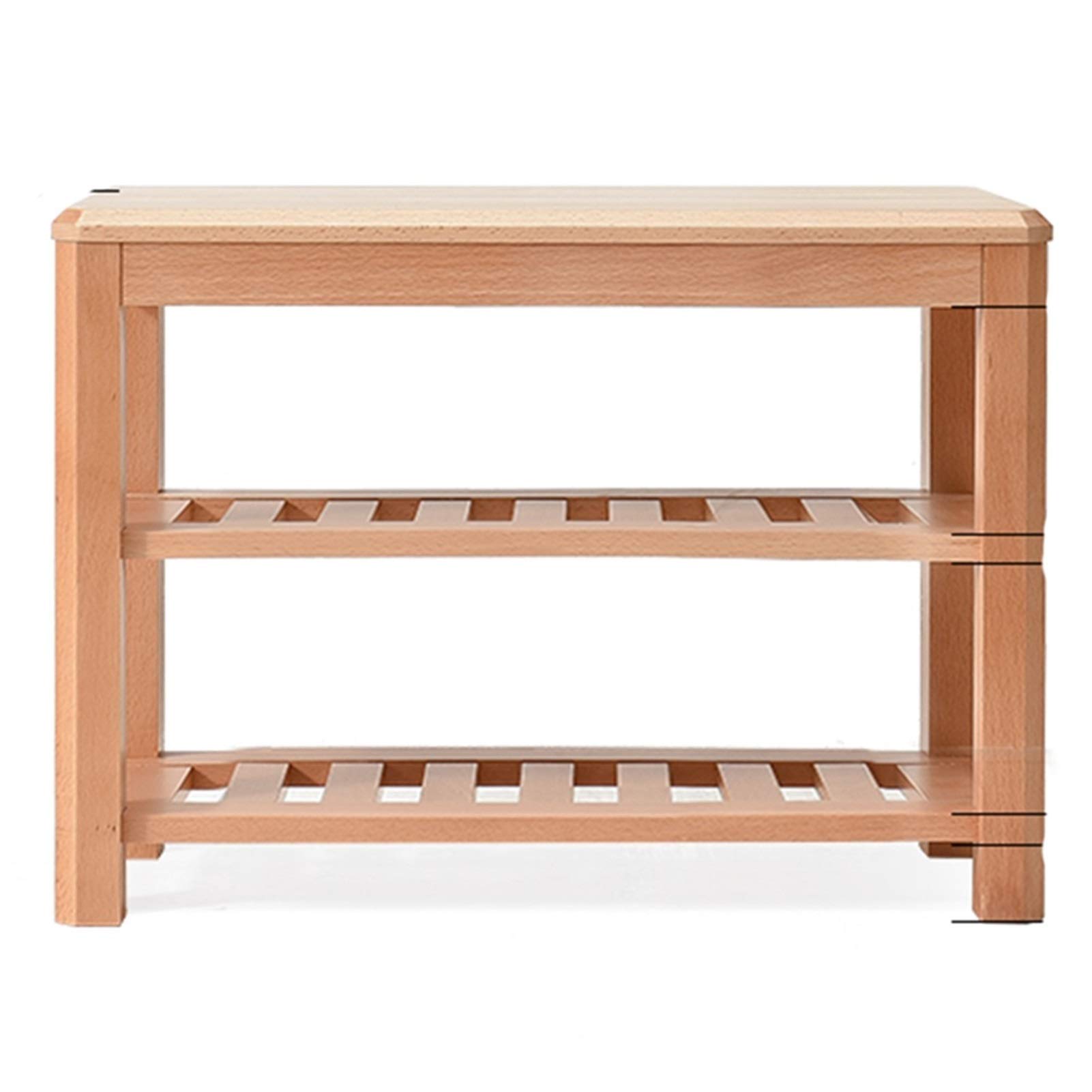 Étagère à chaussures en bois à 2 niveaux avec banc intégré 60/80 cm