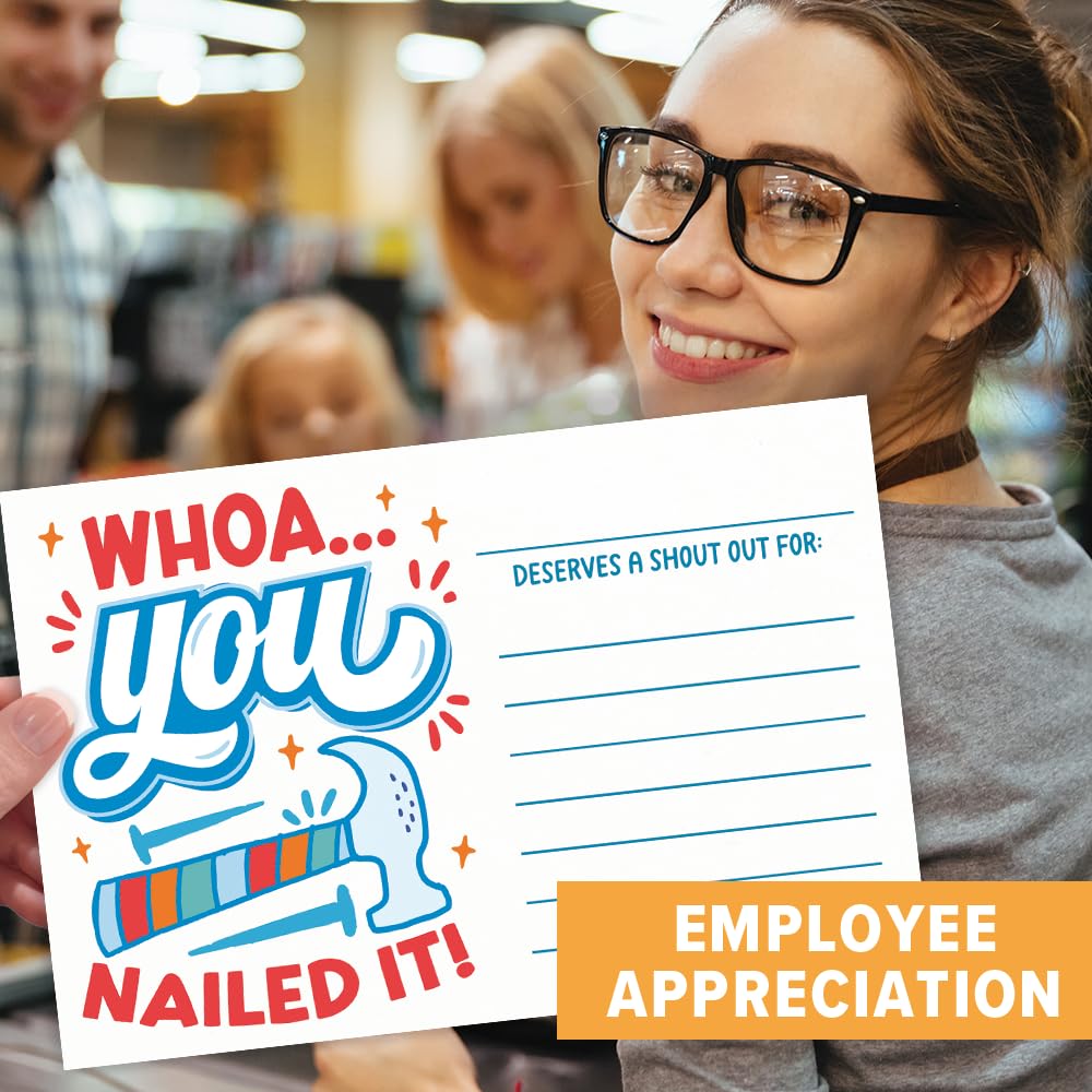 m&h invites Funny You Nailed It - Tarjetas de agradecimiento para profesores, estudiantes, compañeros de trabajo y empleados, tarjetas de aliento de Kudos, notas de reconocimiento para tablones de
