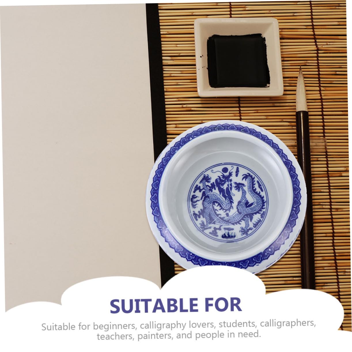 Angoily 2 Stück Keramik Tintenpinselhalter mit Wasserbehälter Leichtes Design und Einfache Reinigung für Zuhause und Kalligraphie Feine Verarbeitung und Schönes Aussehen