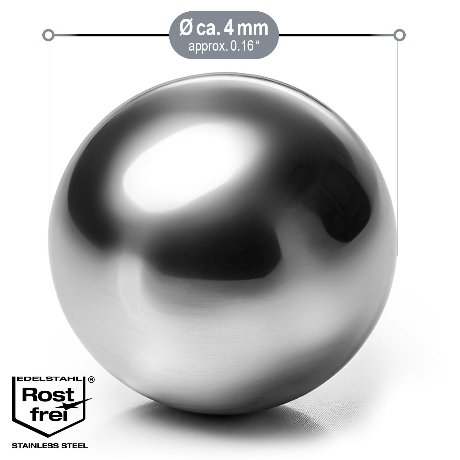 COM-FOUR® Bolas limpiadoras de acero inoxidable 1500x con caja: bolas limpiadoras para botellas, decantadores de vino, jarras de vacío y tazas térmicas (1 pieza (1500 4 mm))