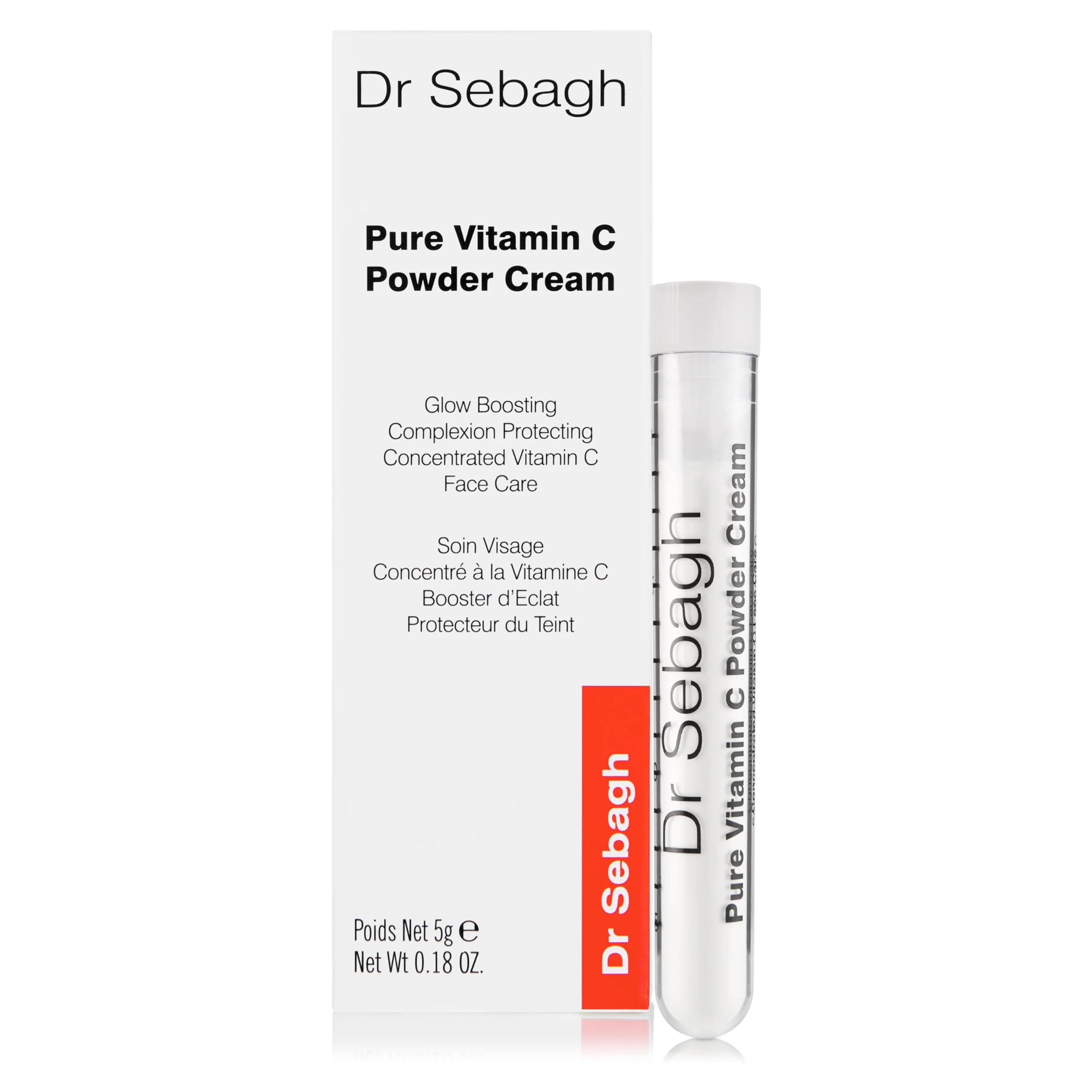 Dr Sebagh Pure Vitamin C Powder Cream Pro Size (5 g) | Unique Powder-to-Cream Formula | Award Winning | Improves Complexion, Reduces Discoloration & Enhances Collagen | Lightweight & Refreshing