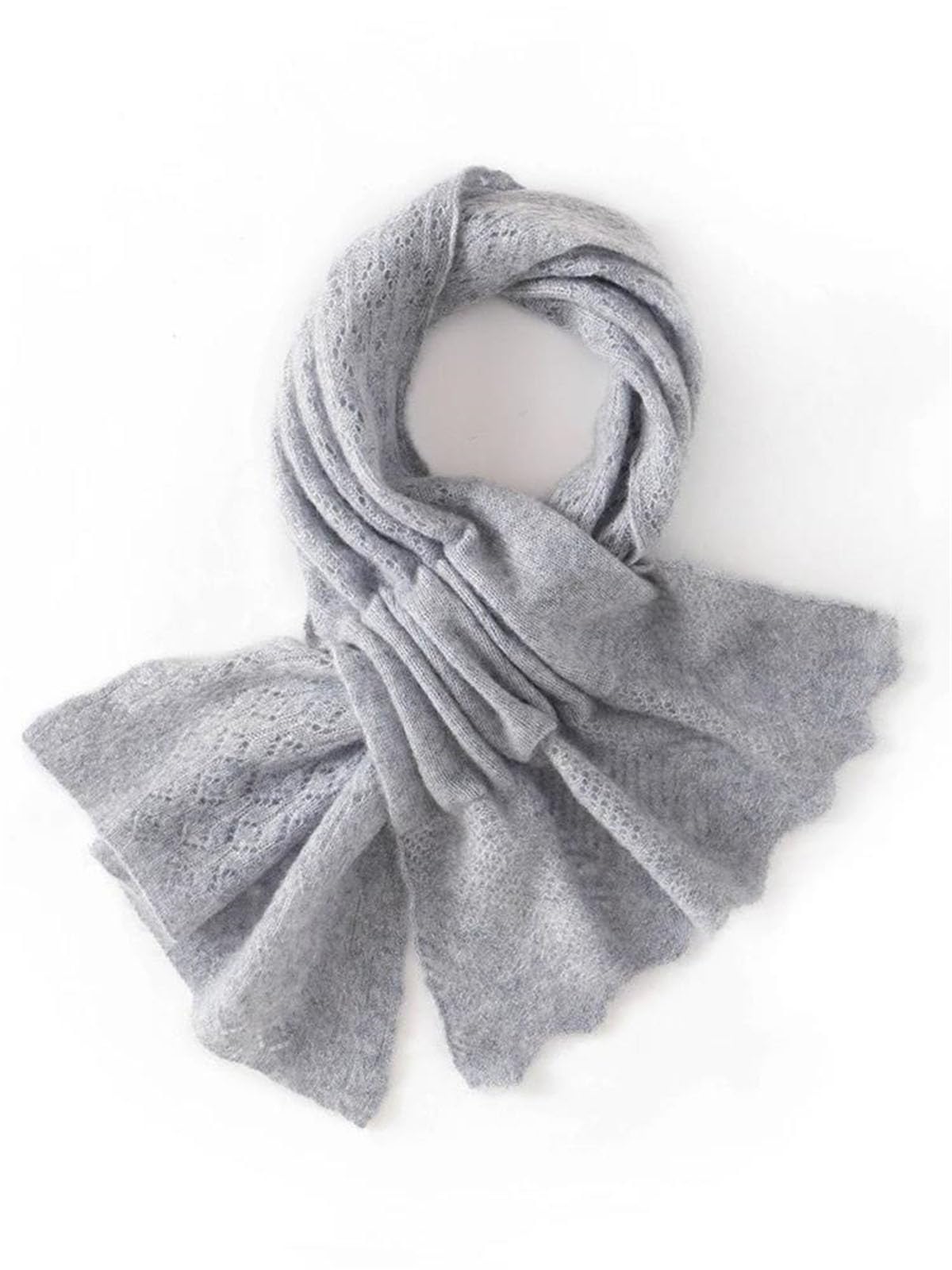 Kelsiop Bufanda de punto de cachemira para mujer, cómoda y cálida, chal de cachemira, bufanda de color sólido