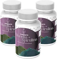Chlorella + Spirulina - 120 Cápsulas - Greenora (Kit 3)