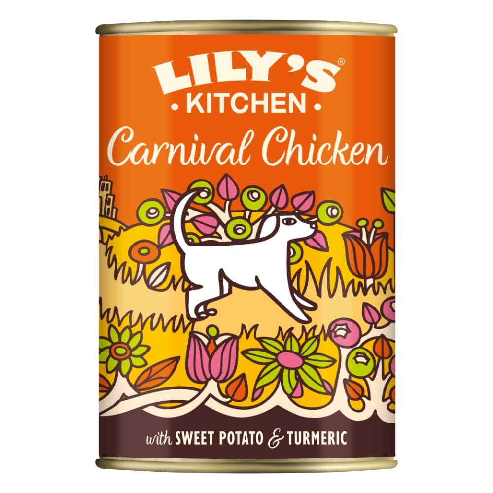 Lily's Kitchen Natural Adult Wet Dog Food Tin Carnival Chicken Grain-Free Recipe 6 x 400g