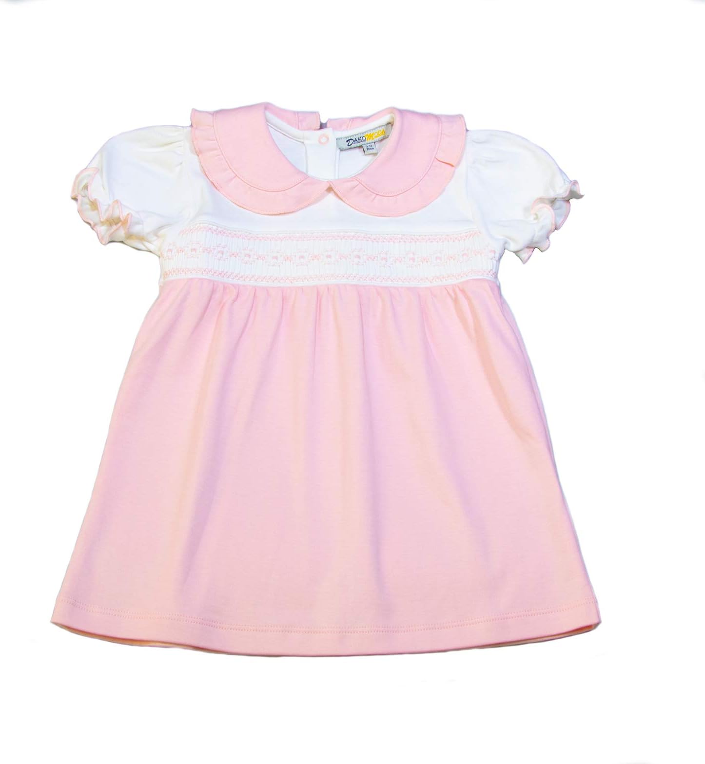 Baby Girls' 100% Organic Pima Cotton Dress - Pink Smocked Easter Dress Diaper Cover
